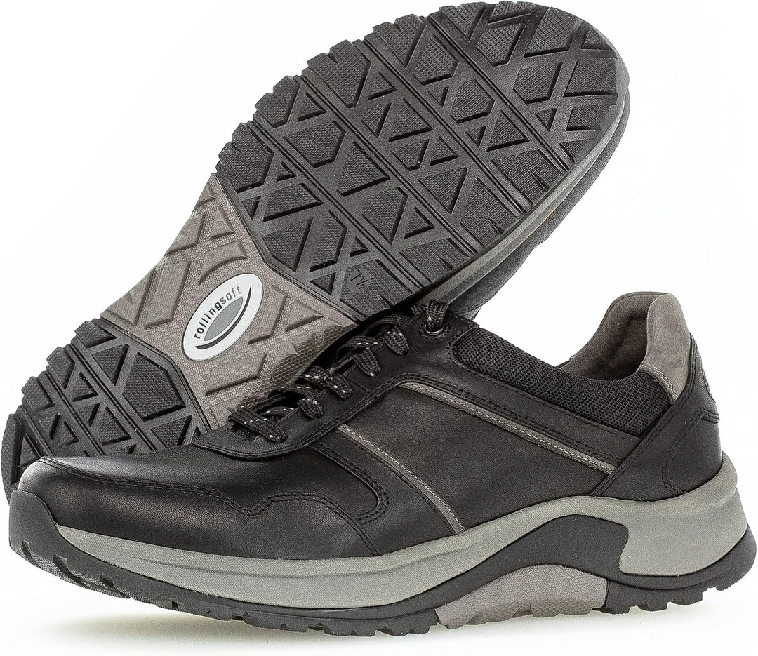 Pius Gabor Herren Sneaker Low, Männer Halbschuhe,Wechselfussbett 40.5 EU Schwarzer Schwarzer Rock, 4