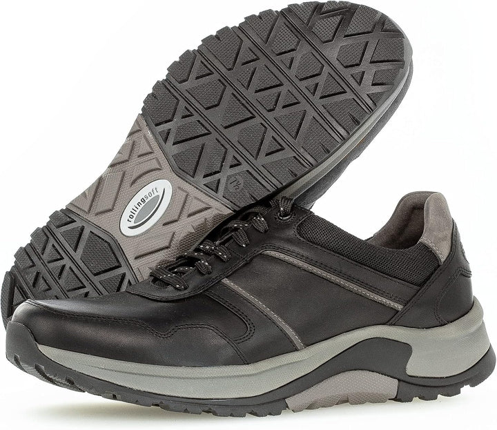Pius Gabor Herren Sneaker Low, Männer Halbschuhe,Wechselfussbett 40.5 EU Schwarzer Schwarzer Rock, 4
