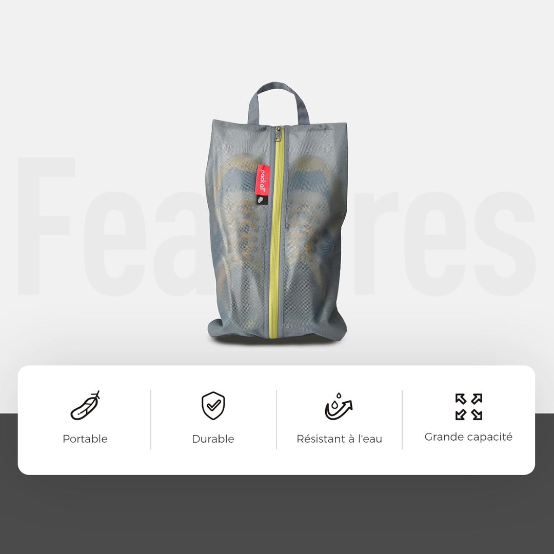 pack all Wasserfeste Reise Schuhbeutel, Schuhorganizer, Schuhtasche mit Reissverschluss, für Männer