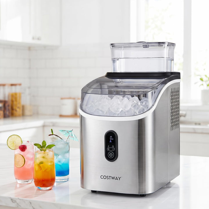 COSTWAY 1,5L Eiswürfelmaschine, Ice Maker 15kg in 24H | Eismaschine 16 Eiswürfel in 13min, Eiswürfel