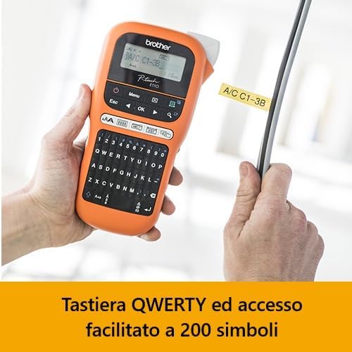 Brother PT-E300VP Industrielles Beschriftungsgerät inklusive Lithium-Ionen Akku, Netzadapter und Tra