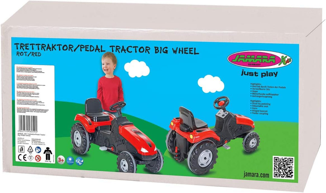 Trettraktor Big Wheel – Kippschutz, bis 60KG, leichtgängiges Lenkradsystem, Hupe, Verstellbarer Sitz