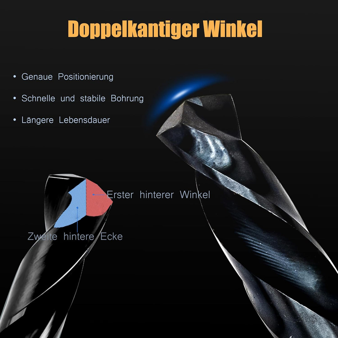 DelitonGude 13pcs 1,5mm-6,5mm HSS M35 Cobalt Twist Bohrer, Hochgeschwindigkeitsstahl, passend für St