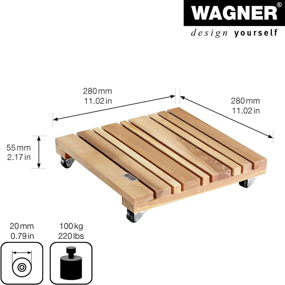 Wagner Pflanzenroller FENG Shui 28 x 28 x 5,5 cm I Pflanzenroller für Innenbereich I Blumenroller au