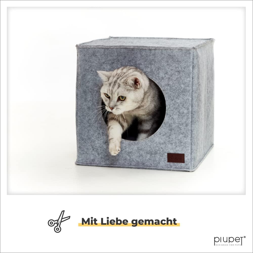 PiuPet® Katzenhöhle inkl. Kissen I Passend für z.B. IKEA® Kallax &amp; Expedit Regal I Kuschelhöhle Katz