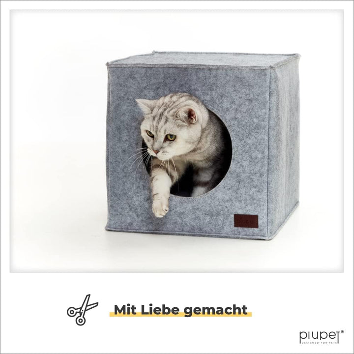 PiuPet® Katzenhöhle inkl. Kissen I Passend für z.B. IKEA® Kallax &amp; Expedit Regal I Kuschelhöhle Katz