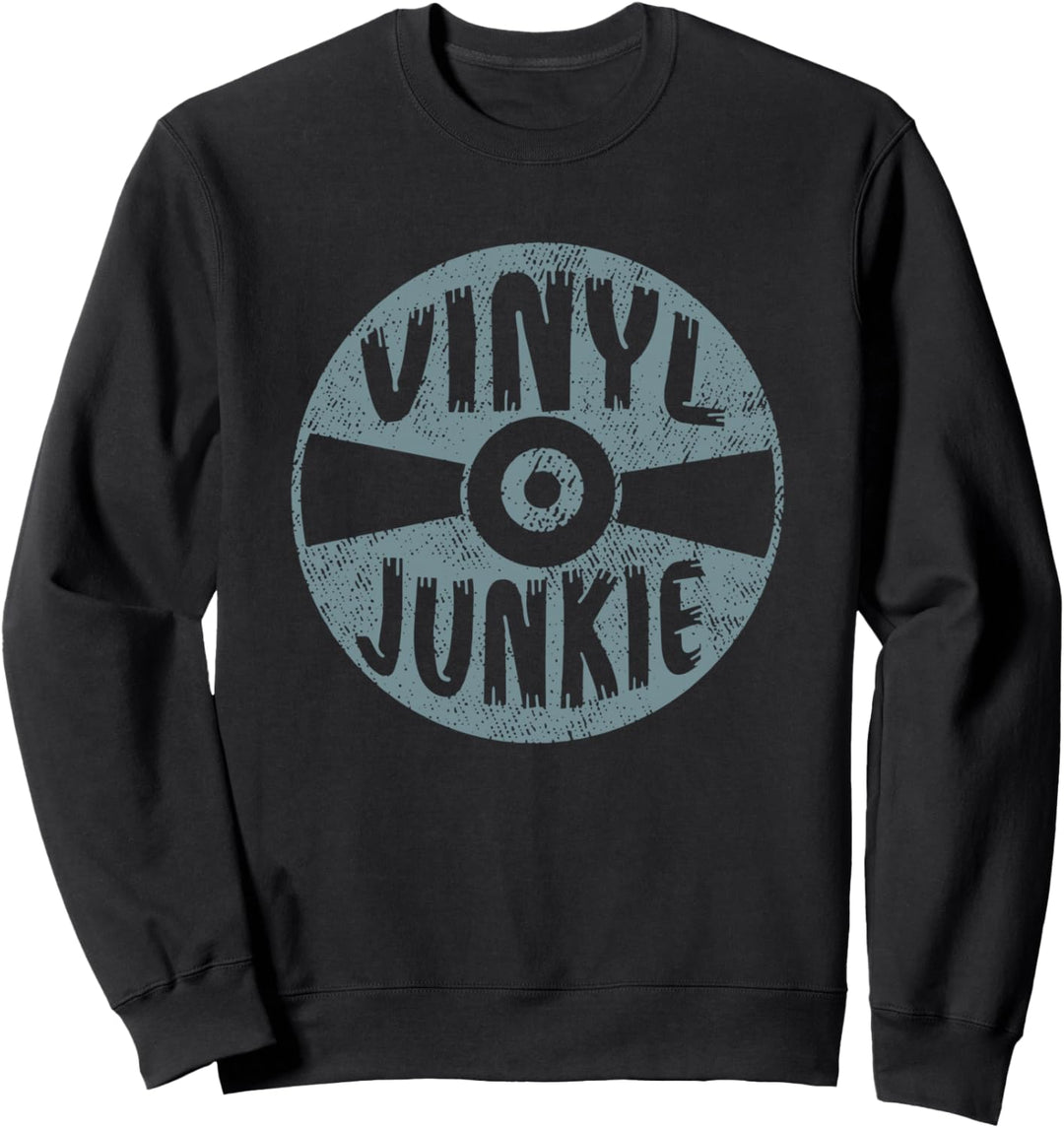 Vinyl Junkie Retro Music Vintage Album Schallplatten Liebe Sweatshirt