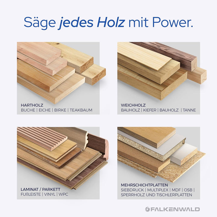 FALKENWALD ® Sägeblatt 254x30 Holz Precision - 254x30 Kreissägeblatt mit 80 HM Zähnen - Kompatibel m
