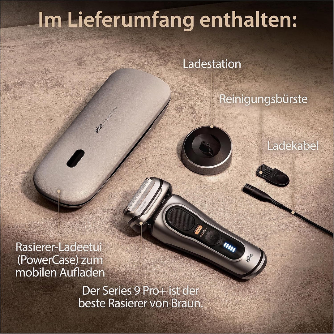 Braun Series 9 Pro+ Rasierer Herren Elektrisch, Elektrorasierer mit 5 Pro Rasierelementen, Langhaars