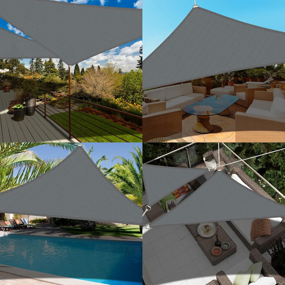 Sonnensegel, Sonnensegel Dreieckig 4x4x4m Mit Befestigung, Sun sail Wasserdicht Sonnenschutz UV Schu