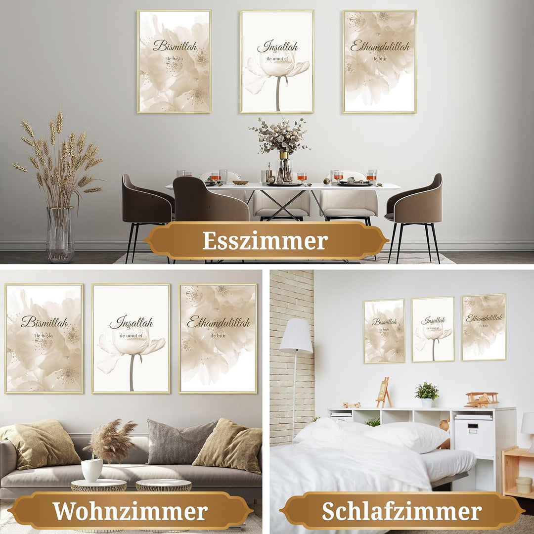 HAVA Artwork Turkish Dream Poster Set, Islamische Poster, Islamische Bilder, Islamische Dekoration,