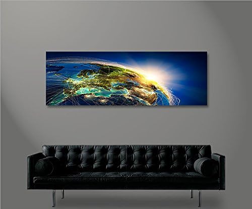 islandburner Bild Bilder auf Leinwand Light Space Weltall Weltraum Planet Erde bei Nacht Panorama XX