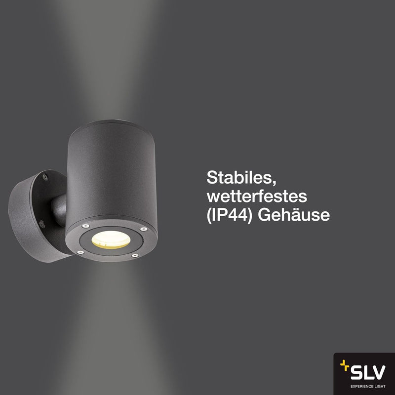 SLV SITRA Up/Down WL, LED Outdoor Wandaufbauleuchte, anthrazit, IP44, 3000K, 9W Sitra Up/Down Wl Ant