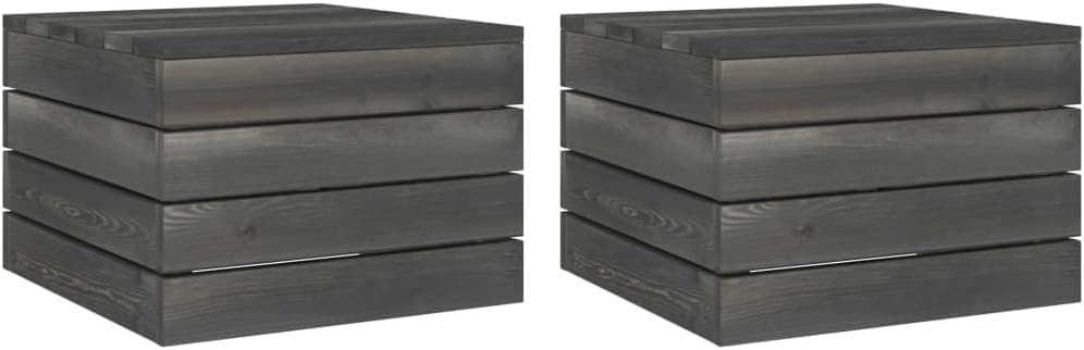 vidaXL 2X Kiefernholz Massiv Palettentisch Sitzhocker Gartenhocker Fussbank Beistelltisch Palettenho