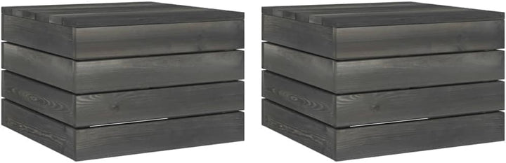 vidaXL 2X Kiefernholz Massiv Palettentisch Sitzhocker Gartenhocker Fussbank Beistelltisch Palettenho
