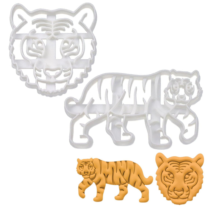 2er Set Tiger Ausstechformen (Formen: Tiger Gesicht und Tiger Körper), 2 Teile, Bakerlogy