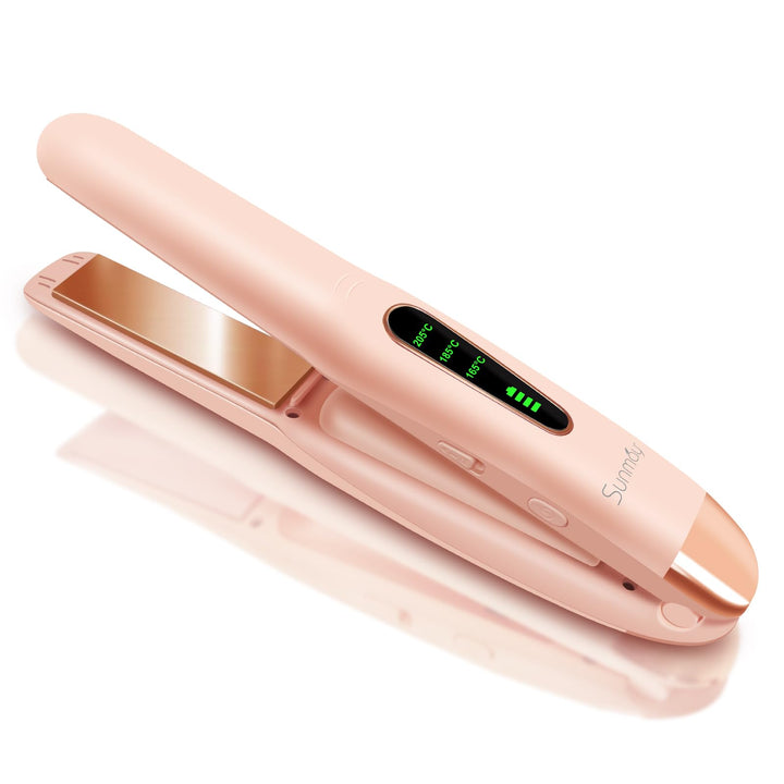 SUNMAY Voga Glätteisen Kabellos, Glätteisen Locken und Glätten 2 in 1, Tragbares USB Glätteisen, Akk