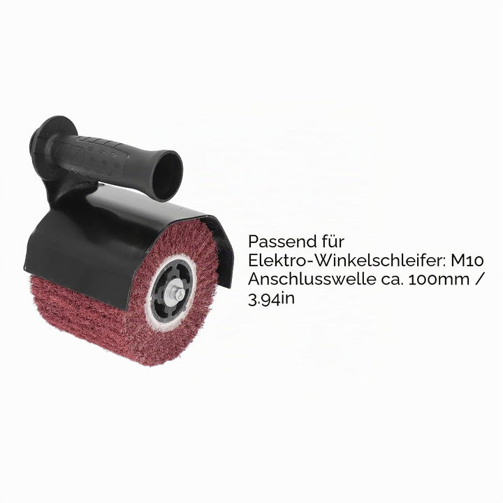 Polier- und Poliermaschinen-Set, Elektrischer Winkelschleiferaufsatz aus Edelstahl mit Körnung 80, m