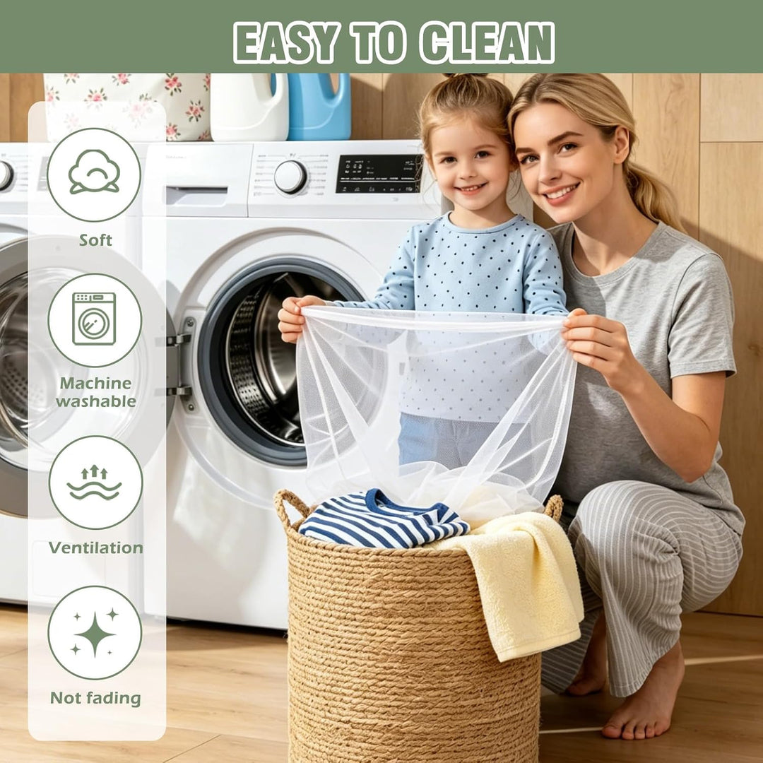 Hausbett Himmel Set 2-TLG - Betthimmel 150x350cm für Kinderbett Deko - Aus Atmungsaktivem Musselin m