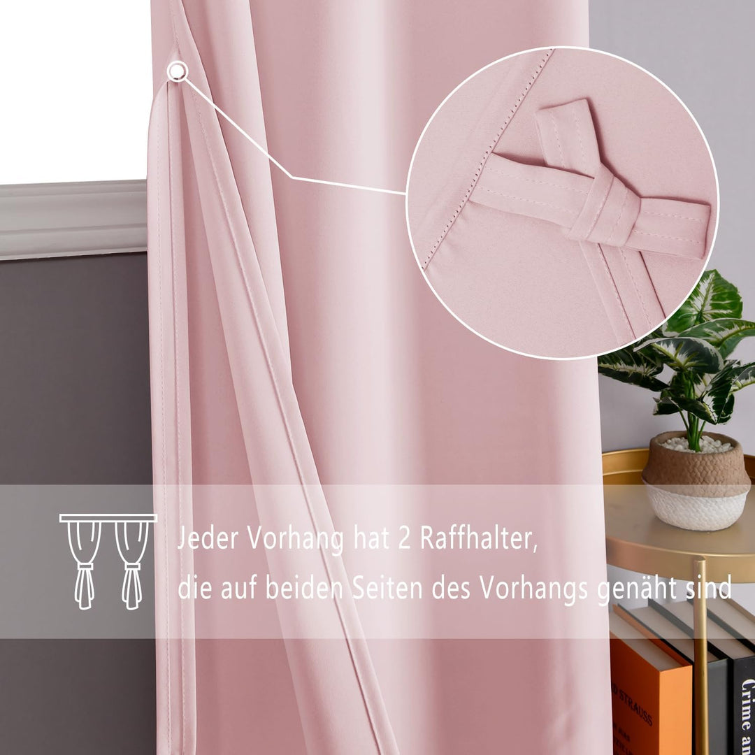 DWCN Blickdichte Vorhänge Verdunkelungsgardinen mit Ösen 2 Stücke Thermogardine für Wohnzimmer,Schla
