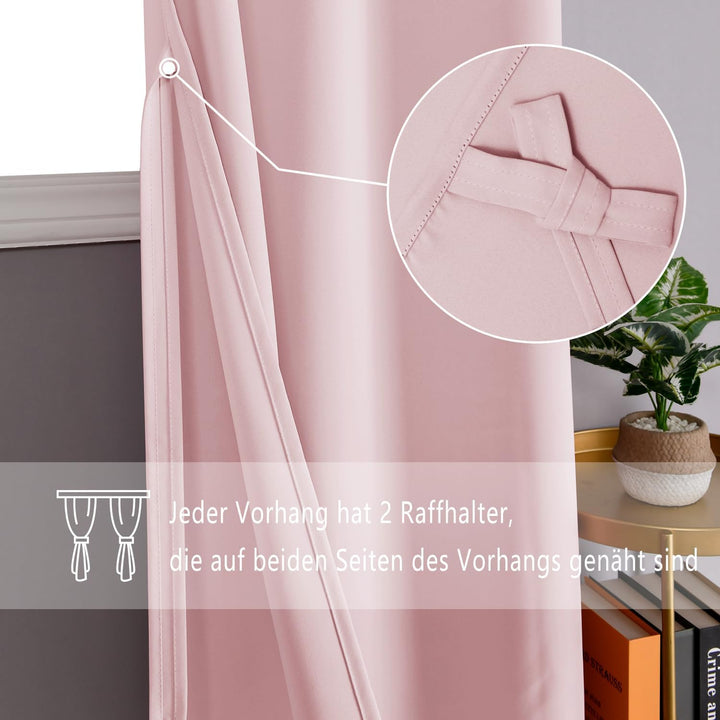 DWCN Blickdichte Vorhänge Verdunkelungsgardinen mit Ösen 2 Stücke Thermogardine für Wohnzimmer,Schla