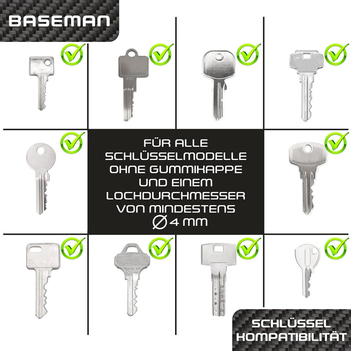 BASEMAN® Key Organizer Carbon – der innovative Schlüssel Organizer ordnet Schlüssel mit Stil und bri
