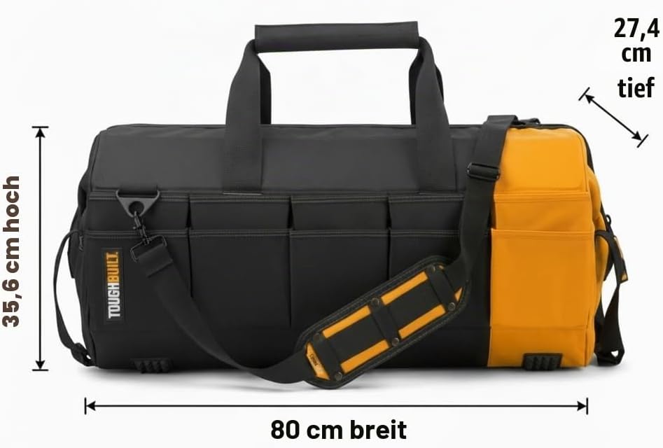 ToughBuilt tou-60–16 40,6 cm massive Mund Tasche, Schwarz/Gelb, 16"