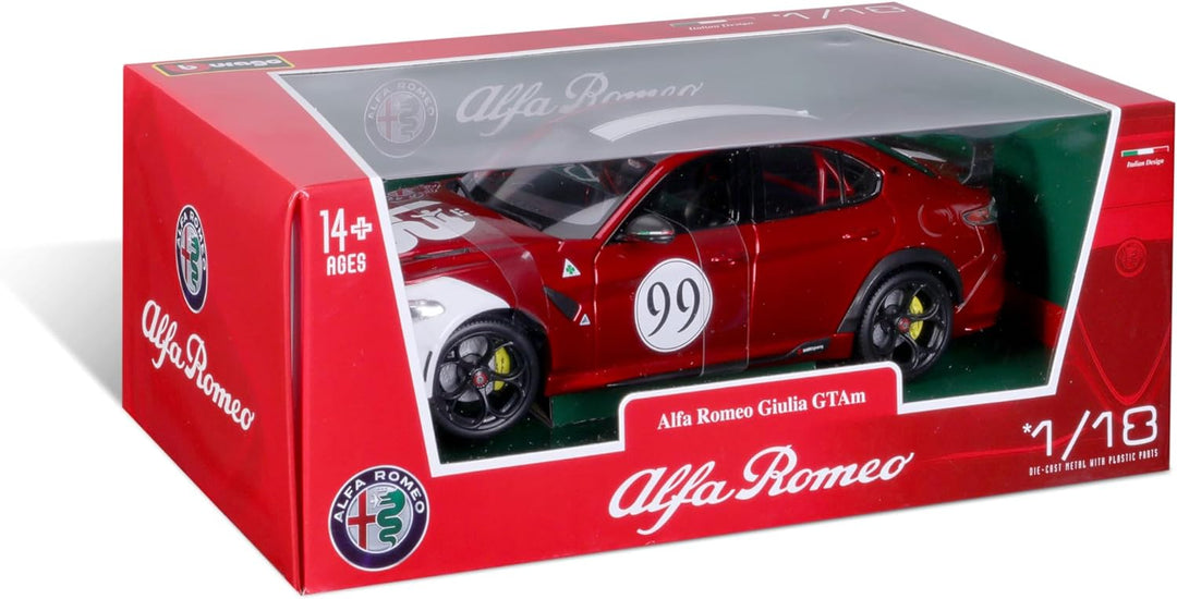 Bburago 11049R/W Miniaturauto aus der Kollektion, Alfa Red White