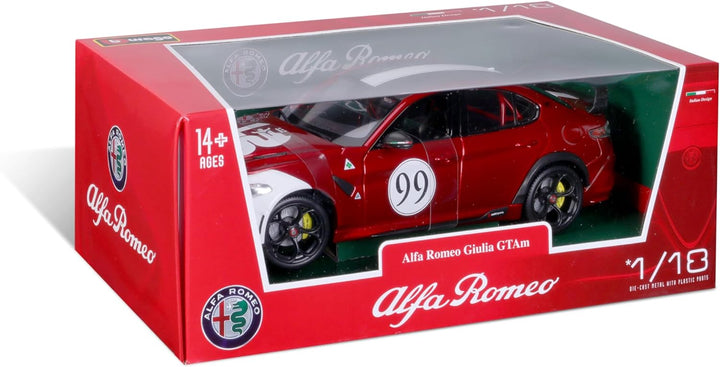 Bburago 11049R/W Miniaturauto aus der Kollektion, Alfa Red White