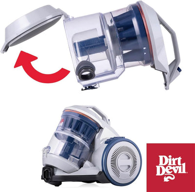 Dirt Devil Staubsauger ohne Beutel DD2501 - Bodenstaubsauger 850W - HEPA 12 Filter - 7.5M Reichweite