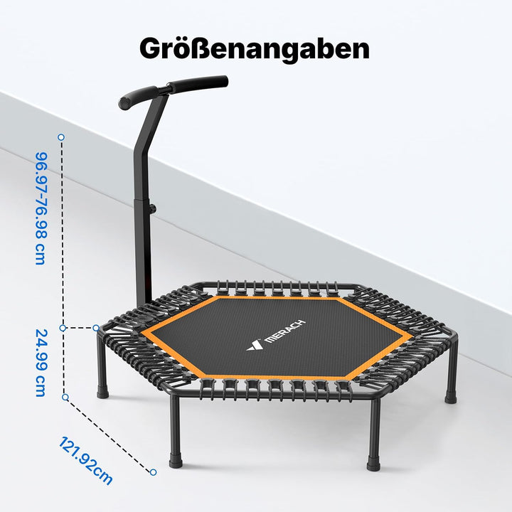 MERACH Mini Trampolin 102cm/122cm Fitness Trampolin Hexagonal 122cm, Hexagonal 122cm