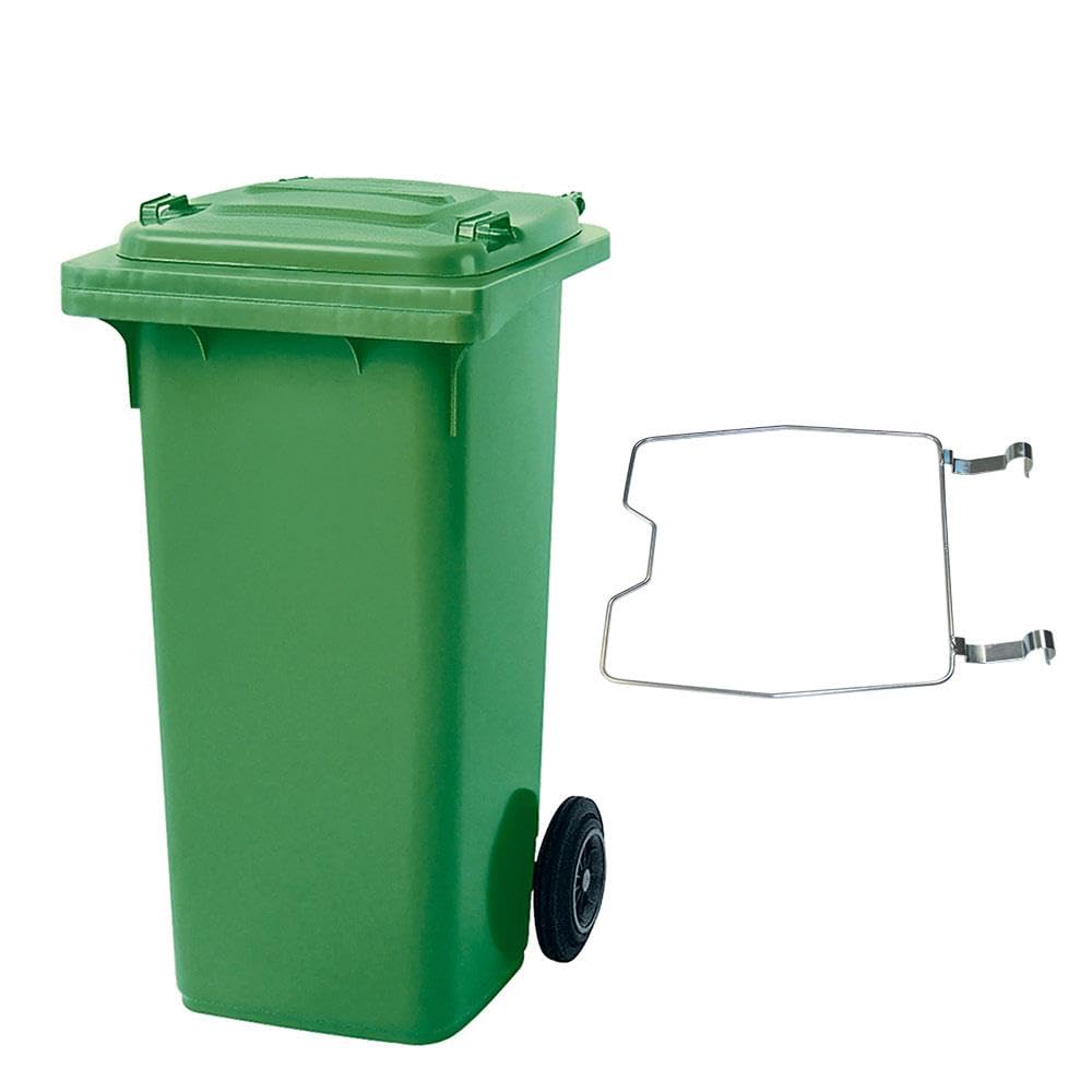 BRB Mülltonne MGB 120 Liter, mit Klemmring für Müllsäcke (grün), grün