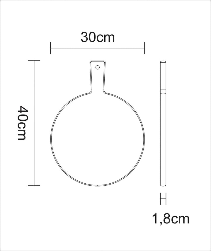 Tramontina Teakholz Servierbrett, Schneidebrett, 40 x 30 x 1,8 cm Runden, Runden