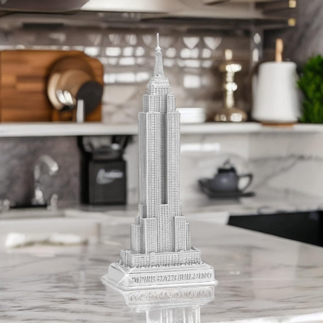 Empire State Building Statue from New York City Silver 23cm NYC Statues Collection