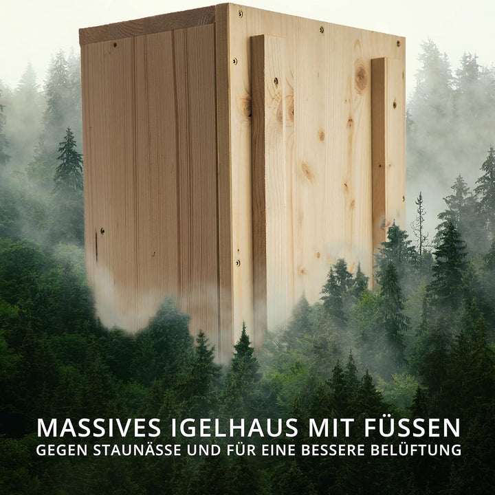 XXL Igelhaus 2 mal lasiert (IG1) Igelhotel Igelhütte Igelfutterhaus - Igelhaus mit Labyrintheingang