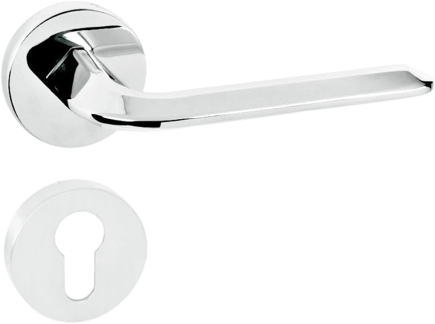 domino Türgriff FROST-R M6 PZ-Profilzylinder Drückergarnitur für Zimmertüren Türdrücker-Set Rosetten