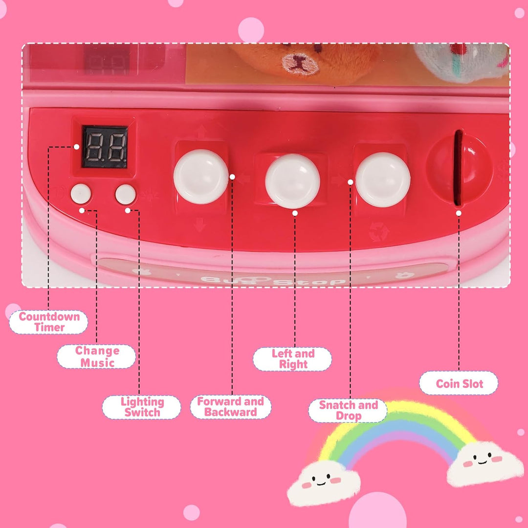Mini Greifmaschine Candy Doll Mit Lenkrad Gachapon Grabber Süssigkeiten Greifautomat mit Münzschiebe