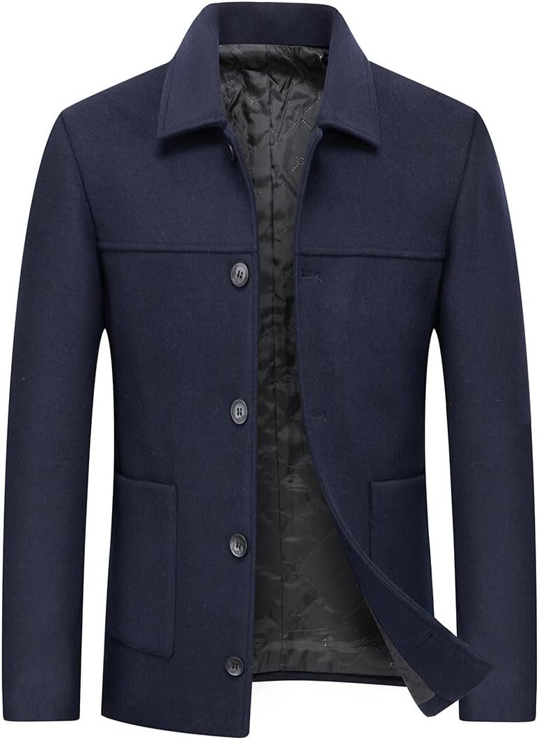 YOUTHUP Mantel Herren Wollmantel Winter Wolle Kurzmantel Regular Fit Kurz Herrenmantel für Business