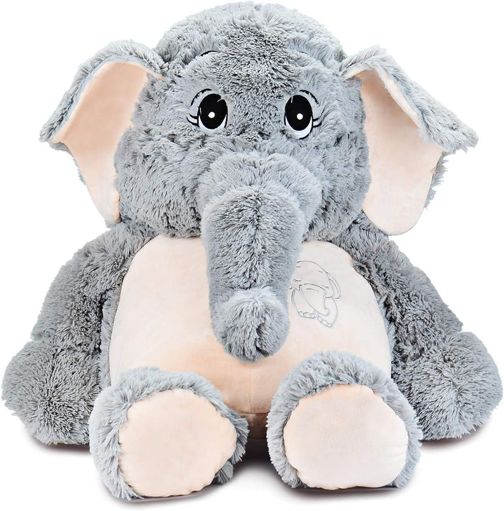 IKASA Grosser Elefant Stofftier Riesenelefant Plüschtiere für Kinder (Grau, 100cm), Elefant