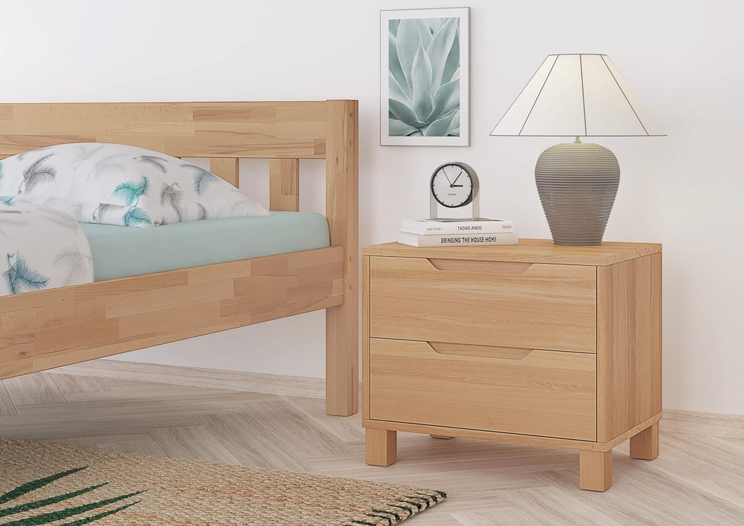 Erst-Holz Nachttisch Buche Nachtkästchen Bettkommode Nachtschrank mit Schublade 90.20-K43