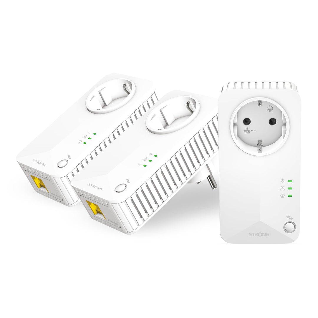 STRONG Powerline 600 Triple Pack | enthält 3 Powerline 600 Adapter | bis zu 600 Mbit/s |HomePlug AV