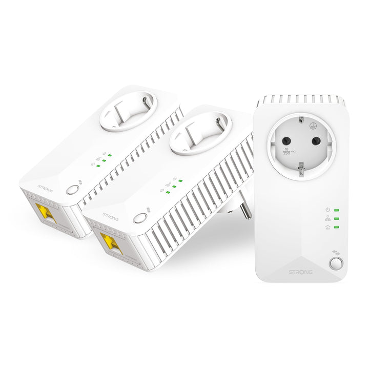 STRONG Powerline 600 Triple Pack | enthält 3 Powerline 600 Adapter | bis zu 600 Mbit/s |HomePlug AV