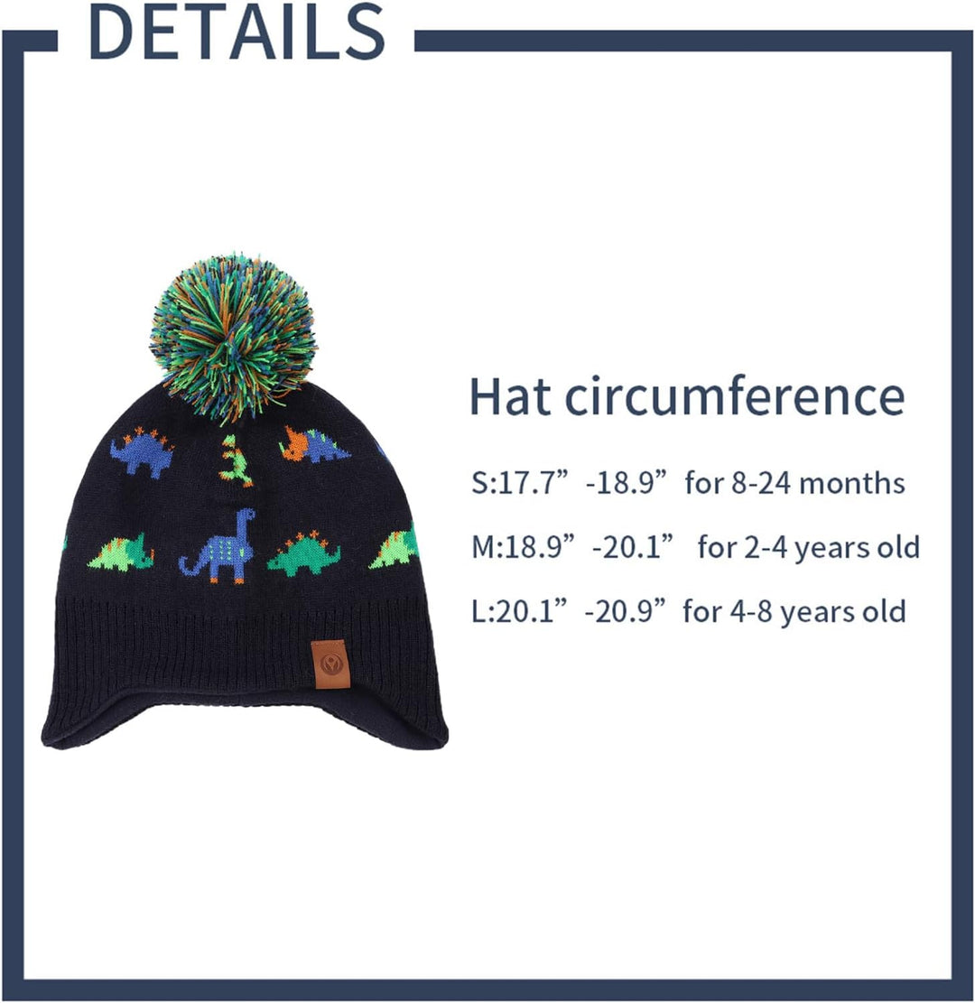 XIAOHAWANG Baby Strickmütze Winter Babymütze Junge Warme Kindermütze Junge Beanie Mütze Dicke Winter