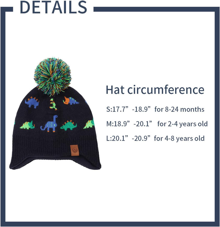 XIAOHAWANG Baby Strickmütze Winter Babymütze Junge Warme Kindermütze Junge Beanie Mütze Dicke Winter