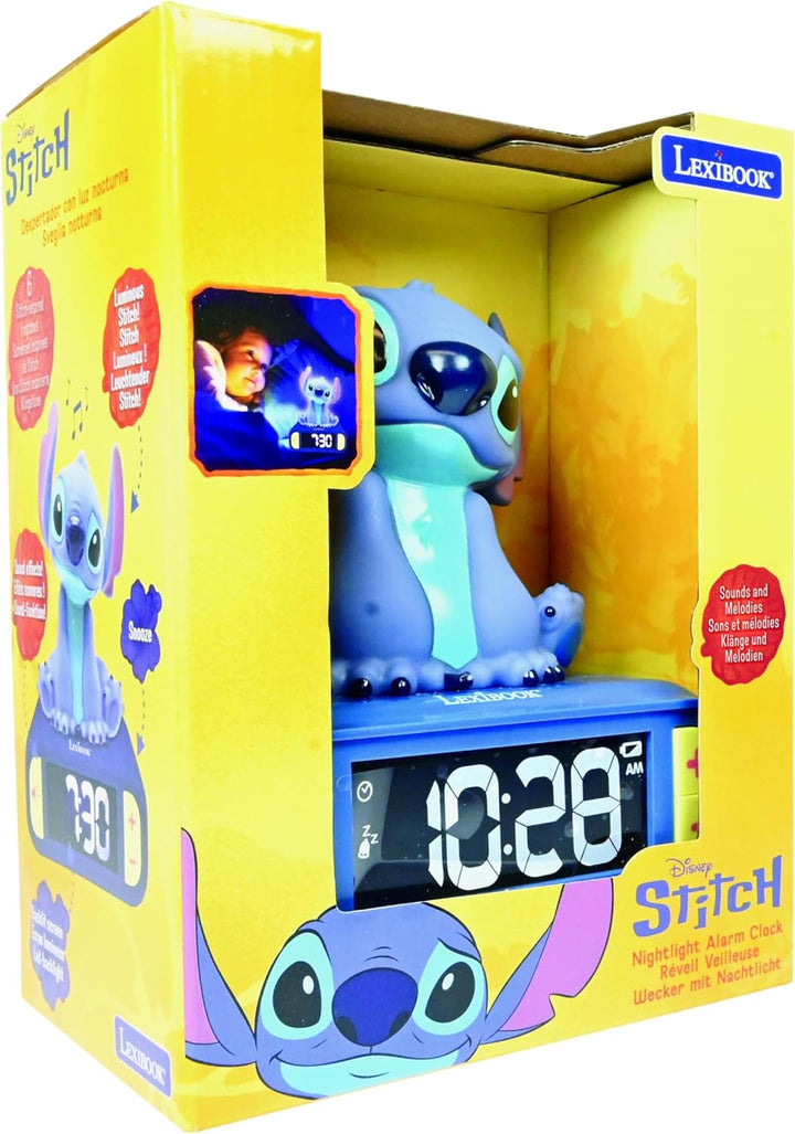Lexibook, Stitch, Nachtlicht-Wecker, RL800DLXB | Klänge und Melodien, LCD-Display mit Hintergrundbel