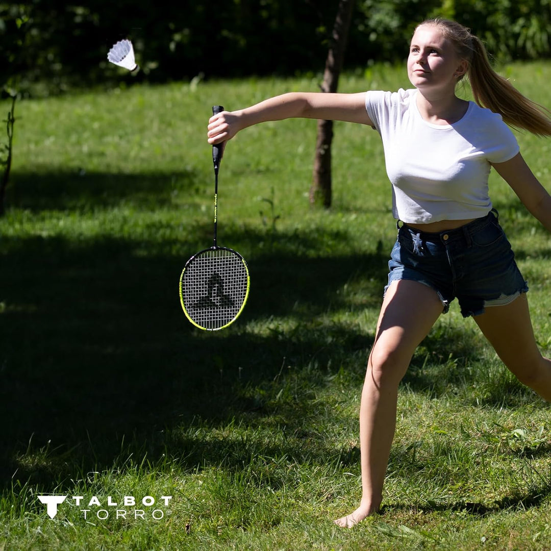 Talbot Torro Badminton-Set Magic Night, 2 Schläger, 2 LED Federbälle für das Spiel bei Nacht, in wer