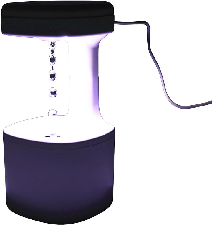 Carlo Milano Zimmerbrunnen: Antigravity-LED-Luftbefeuchter, USB-C, 500 ml Wassertank (Wassertropfen-