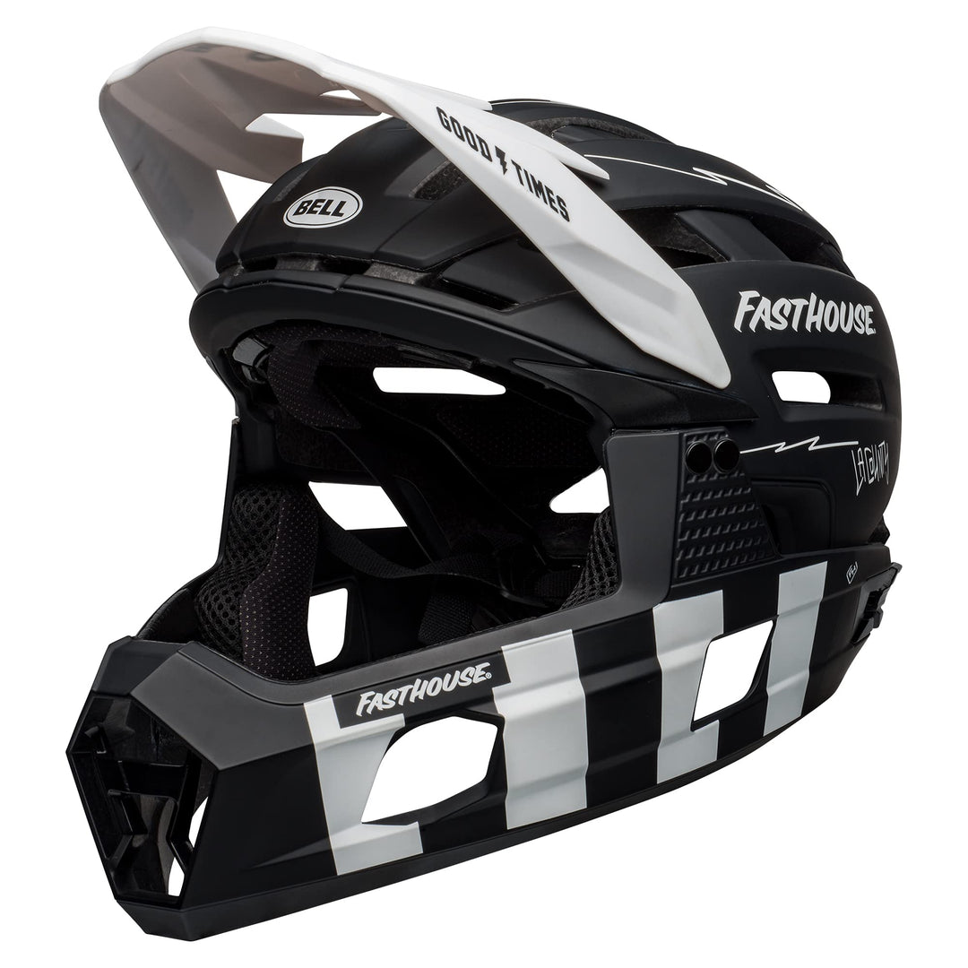 BELL Herren Super Air Helm S Matte Black/White Fasthouse, S Matte Black/White Fasthouse