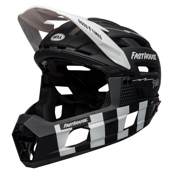 BELL Herren Super Air Helm S Matte Black/White Fasthouse, S Matte Black/White Fasthouse