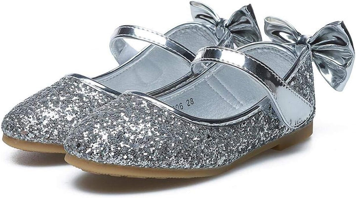 PPXID Mädchen Mary Jane Halbschuhe Glitzer Hochzeitsschuhe Prinzessin Taufschuhe Bequem Ballerinas,